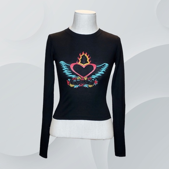Evolve Sweaters - ( EVOLVE ) Cashmere Sweater with Graphic Design Emblem